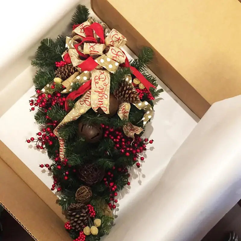 Guirlanda de videira artificial de Natal 60cm Enfeite natalino guirlanda rattan