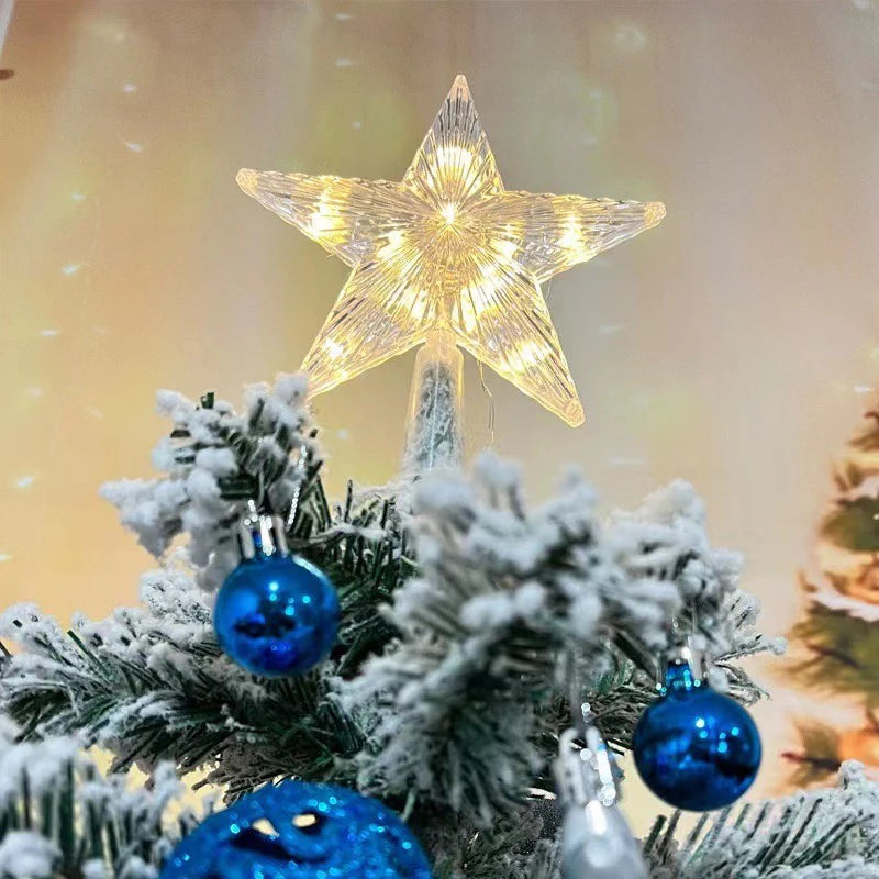 Estrela Ponteira para Árvore de Natal Colorida LED, 15 cm, Pisca-Pisca