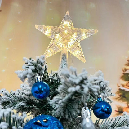 Estrela Ponteira para Árvore de Natal Colorida LED, 15 cm, Pisca-Pisca