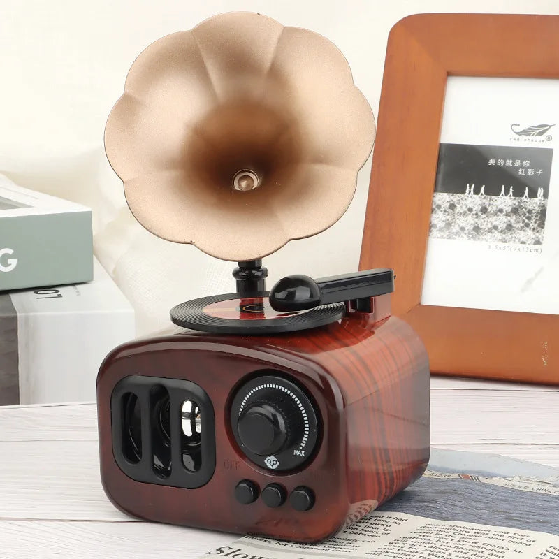 Caixa de música fonógrafo retrô clássico gramofone musical caixa mesa decoração