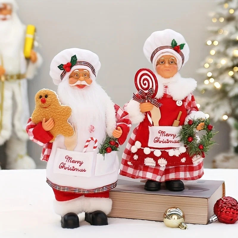 Boneco Chef de Natal, Figura do Papai Noel, Decoração de Natal, Estátua de Cozinheiro