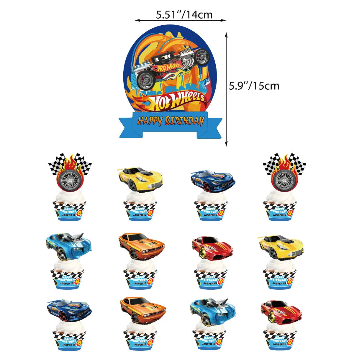 Kit Festa Hot Wheels com Balões e Decorações de Aniversário (23 peças)