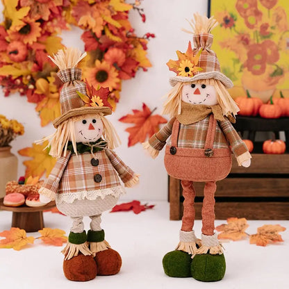Decorações de espantalho de Ação de Graças, decorações de outono, feito à mão, colheita