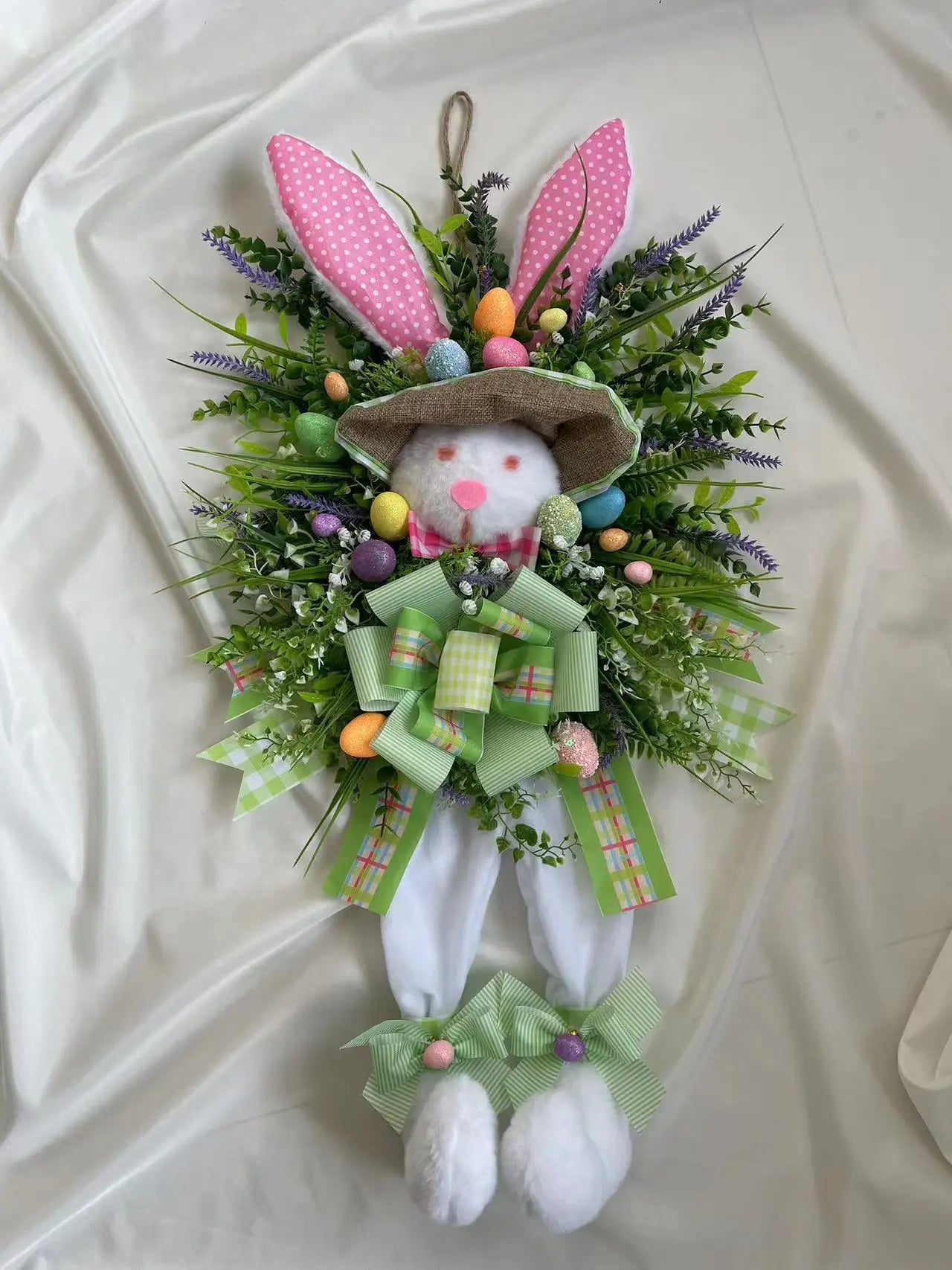 Guirlanda de coelhinho da Páscoa, decoração primavera, tamanho extra grande coelho