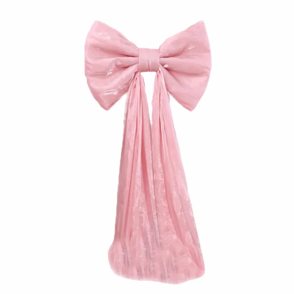 Laços grandes de banco de casamento caudas longas 50 x 38 cm, decorações corredor
