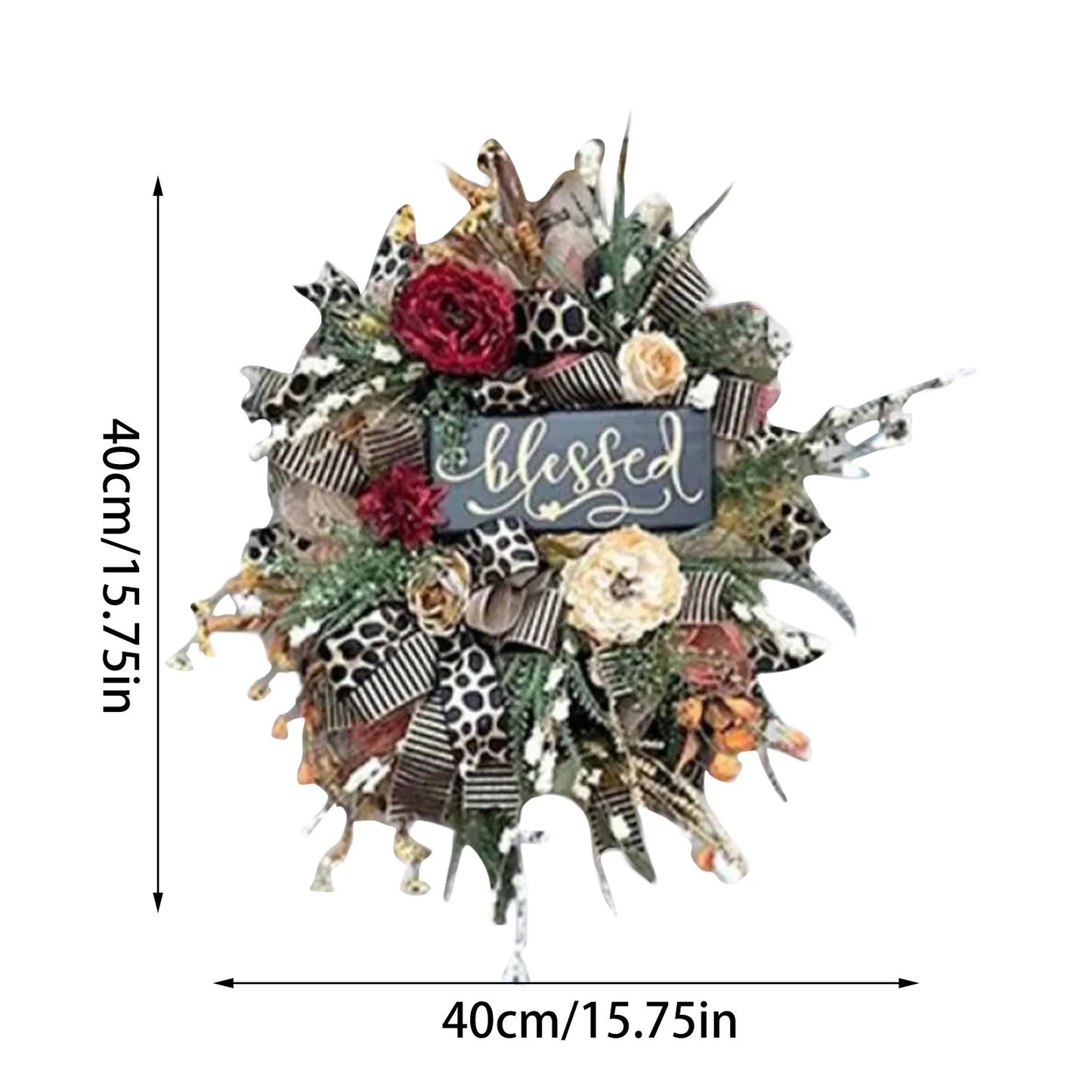 Guirlandas de outono para porta da frente, guirlanda de outono de 48 cm com folhas