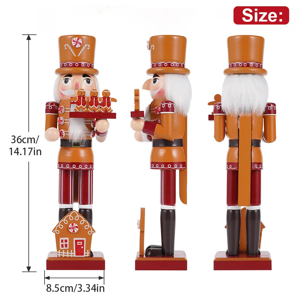 Quebra-nozes de madeira | Decoração tradicional de quebra-nozes de gengibre de madeira