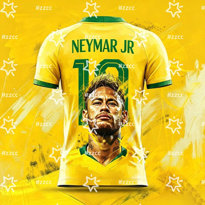 Camisa Copa do Mundo Brasil Neymar e Camiseta Neymar JR Core Juvenil Amarelo