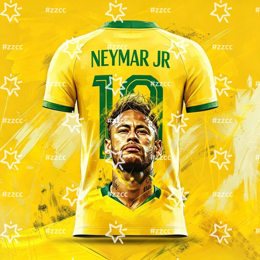 Camisa Copa do Mundo Brasil Neymar e Camiseta Neymar JR Core Juvenil Amarelo
