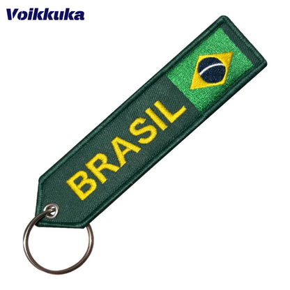 Chaveiro Copa do Mundo Anel Chaveiro Bandeira Nacional Brasileira Azul e Amarelo Misto