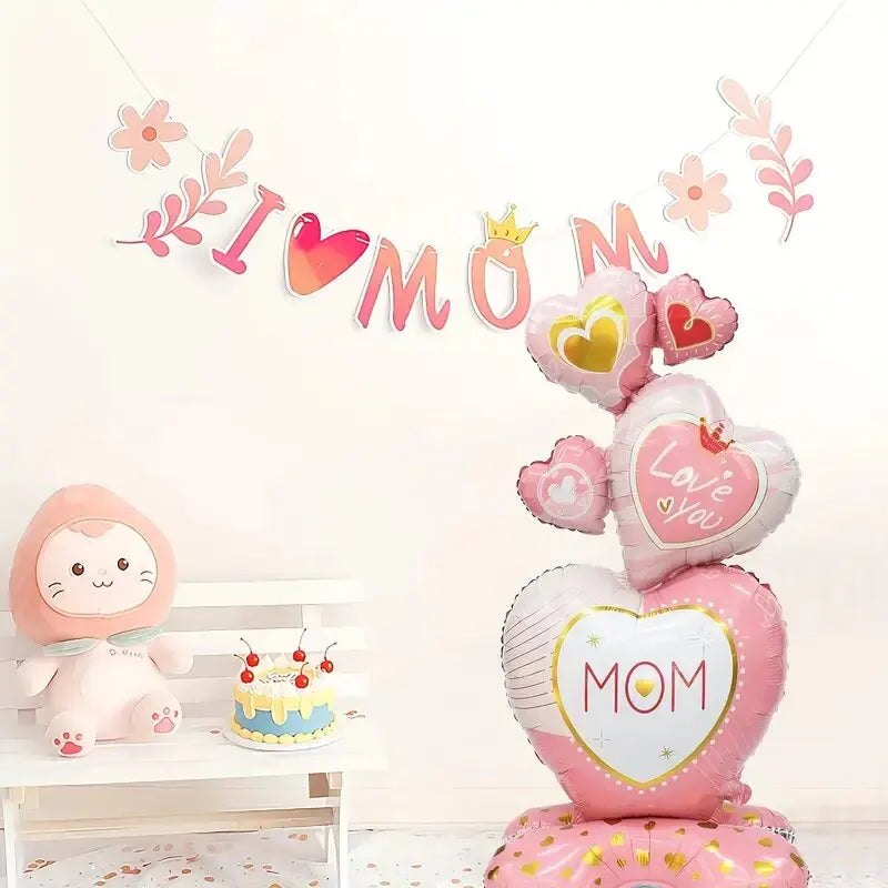 Balões para o Dia das Mães, balões para o Dia das Mães, balões metalizados Feliz Dia Mama