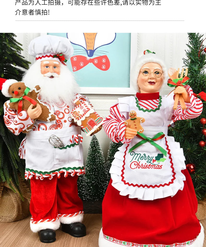 Bonecos de Natal Papai e Mamãe Noel Casal Papai Noel e Mamãe Noel Confeiteiro Gourmet