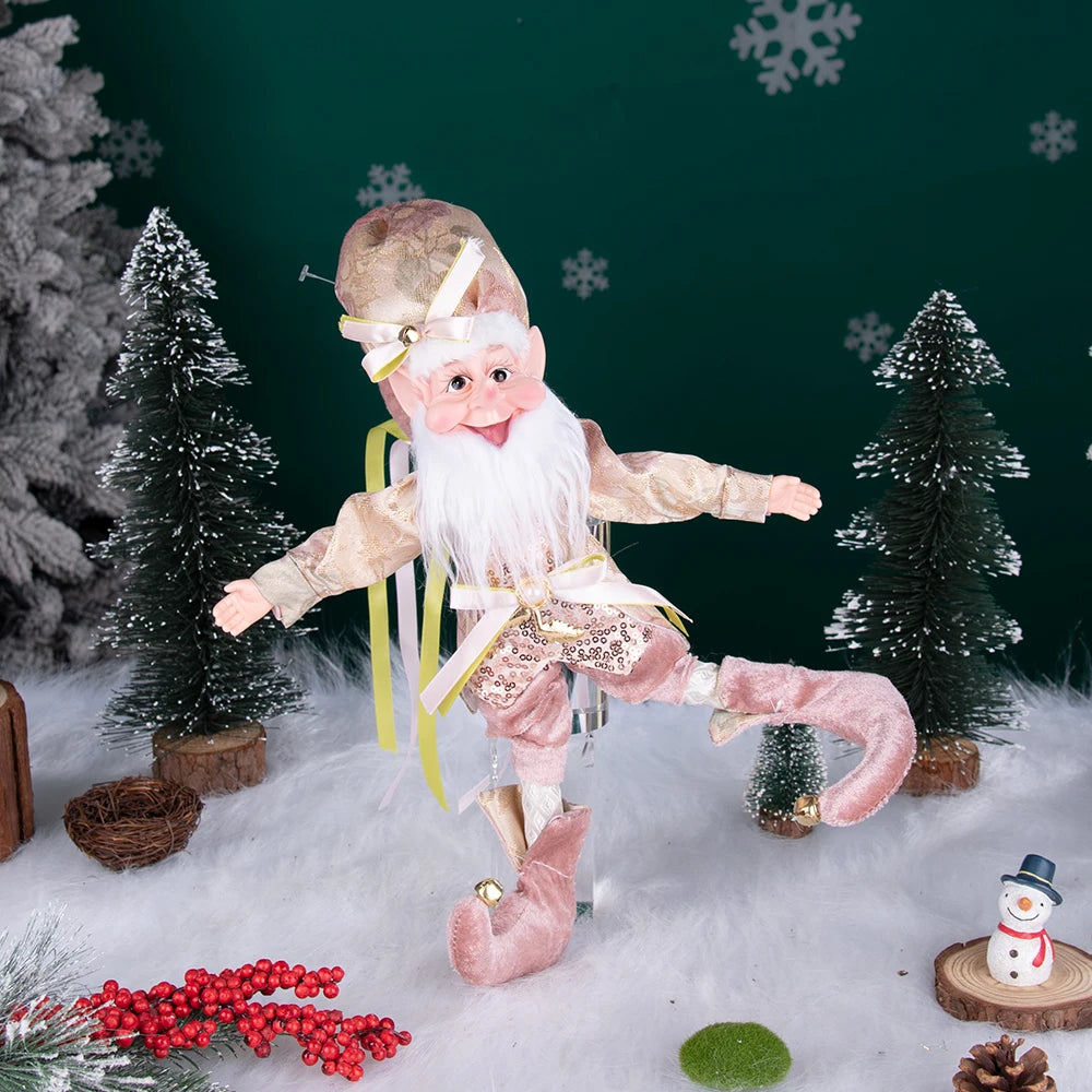 Enfeite Elfo Verde e Vermelho 45cm e 55cm Merita, Personagens Natalinos para Decoração
