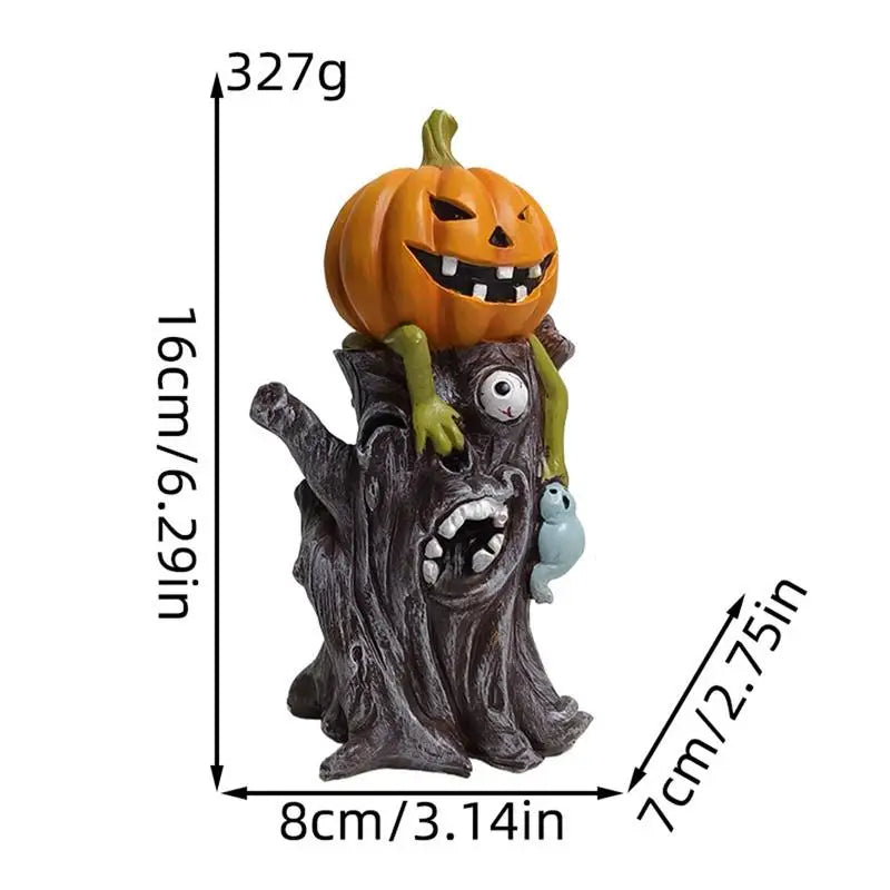 Estátua de toco de árvore de Halloween e  decoração de Halloween de resina