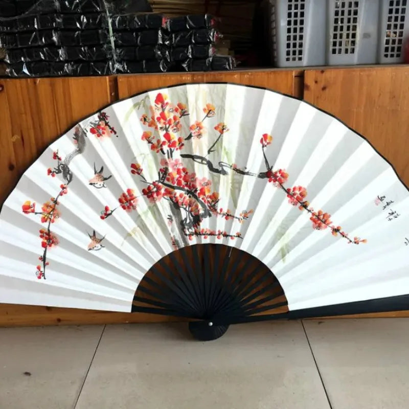 Leque Diferente De Madeira 120x220cm Bambu Branco leque de papel branco de bambu