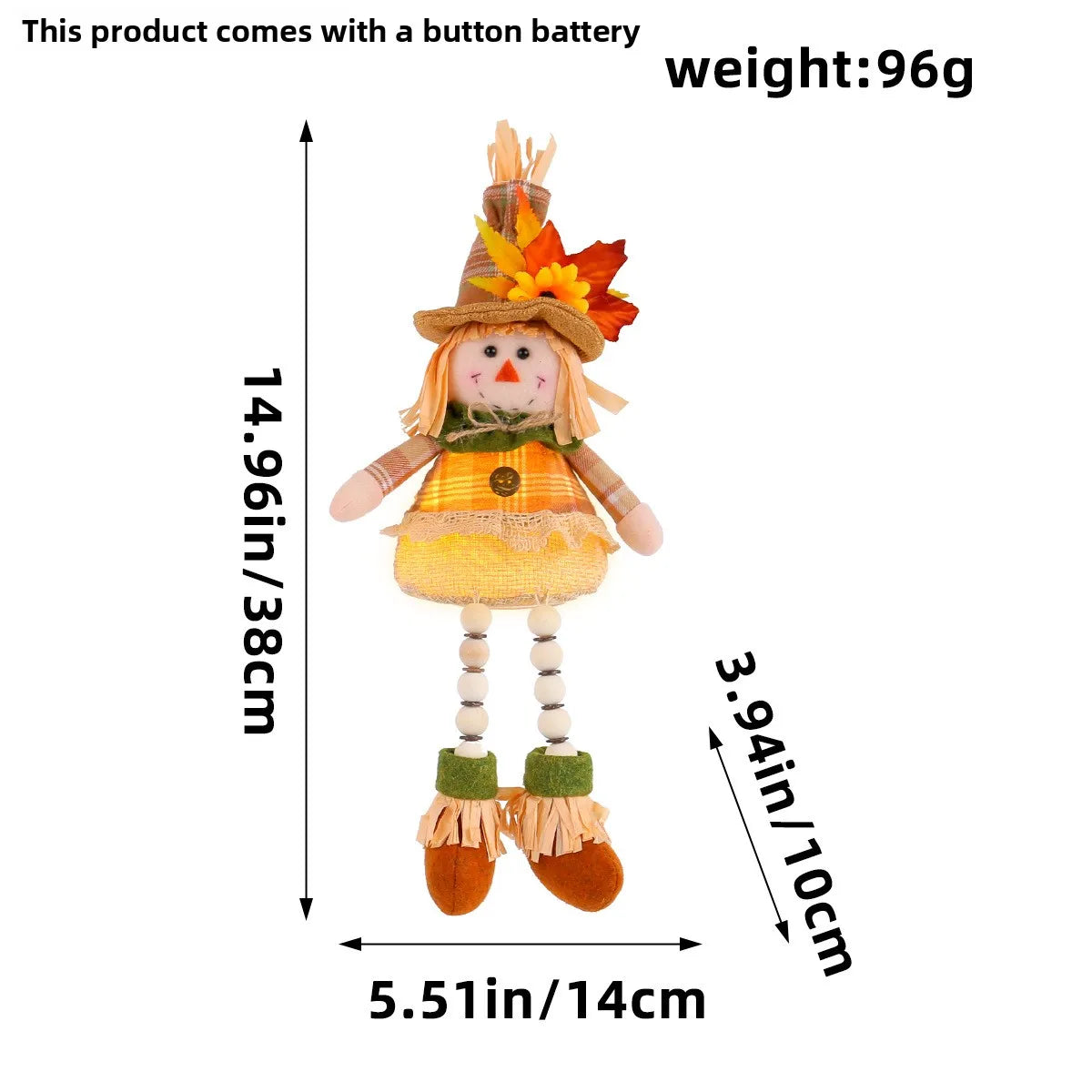 Bonecos Espantalho Gnomo Homem Pé Comprido Espantalho 50cm palha junino decorativo