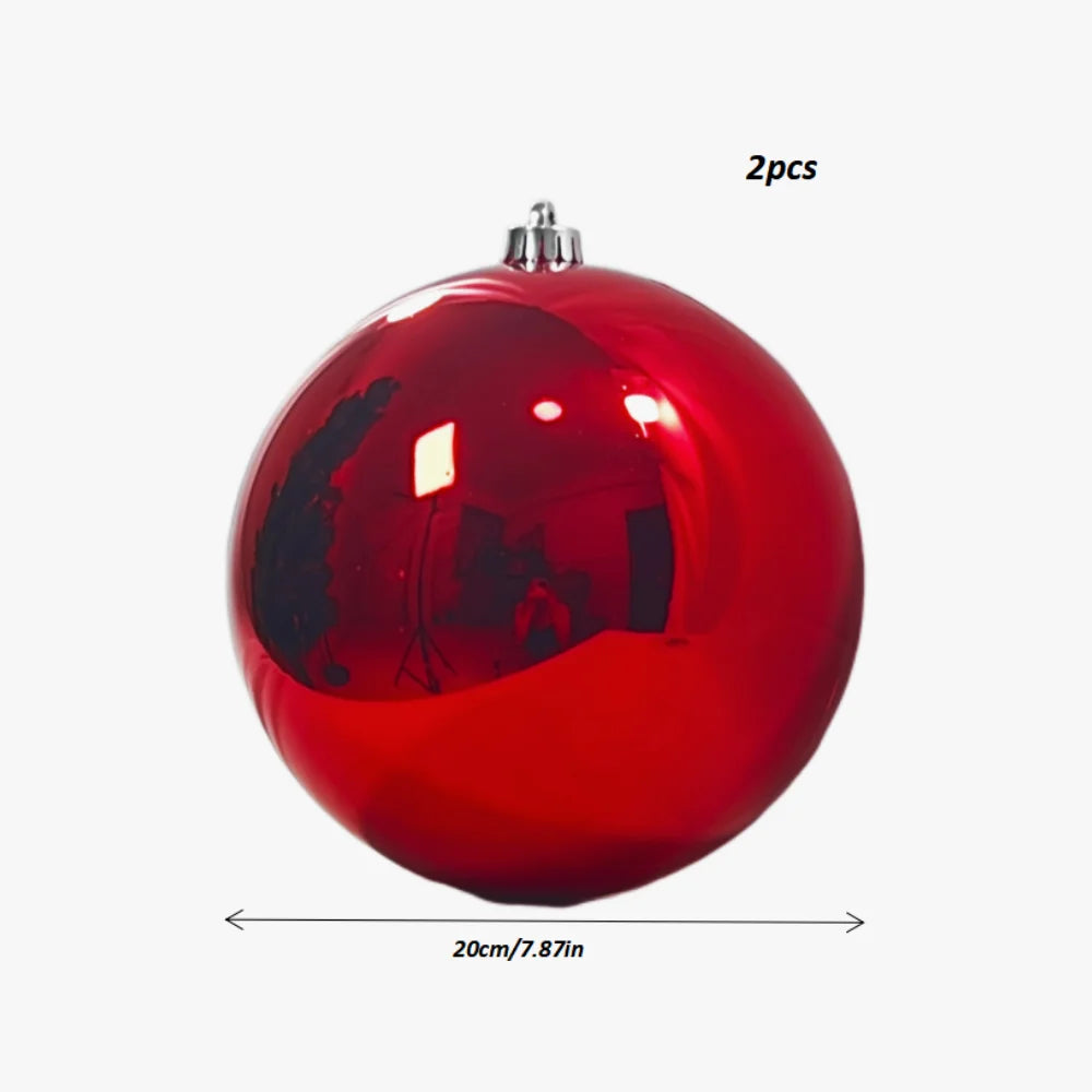 Bolas Natal Grandes Brilhantes, kit com 2 Bolas de Natal Rosa Brilhante Espelhada 15/25cm