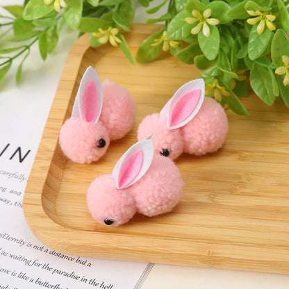Grampos de cabelo de coelhinho de pelúcia, 10 peças, mini grampos de cabelo coelho