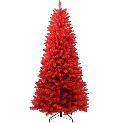 Árvore de Natal vermelha artificial, árvore de Natal Vermelho verdade, árvore fina artificial