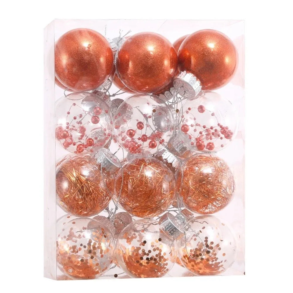 kits de Bolas Natal Inquebráveis (Geralmente com 24 Unidades de 4 cm), Feitas de Plástico Resistente