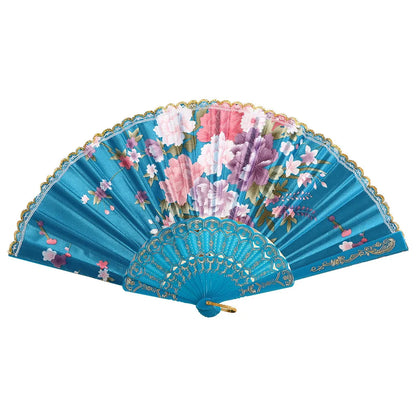 Fãs de festa de renda com laço de seda dobrável estilo mão flor dança ventilador