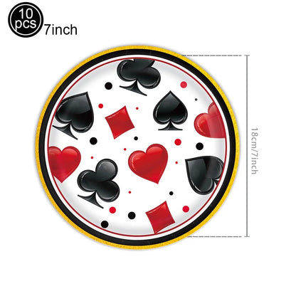 Cassio Poke 25 Peças de topo de cupcake com glitter, tema Vegas, palitos de dente e palitos