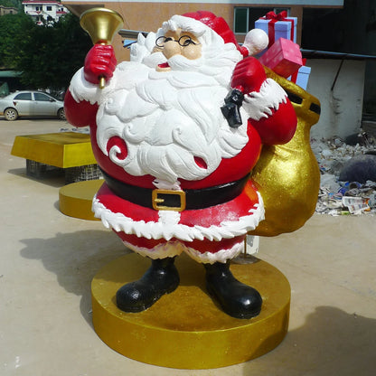 Grande trenó de fibra de vidro para decoração de shopping, material plástico Natal