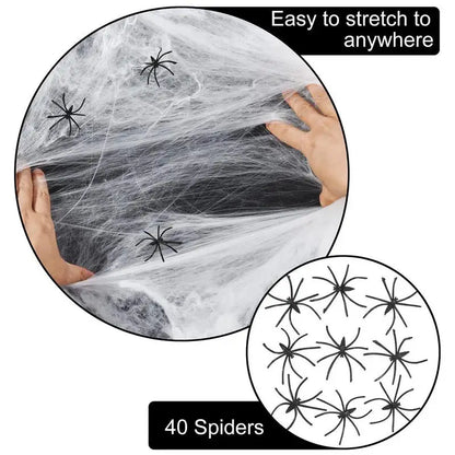 Teia Aranha Branco Falsa de Halloween Aranhas de Halloween ao Ar Livre