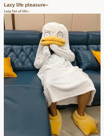 Fantasia Adulto Pintinho Pijama para Adulto - Traje Cosplay de Pelúcia Pato Flanela Traje