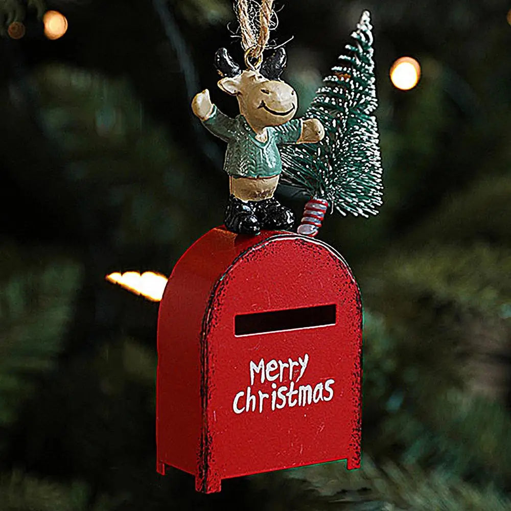 Caixas de cartão de Papai Noel | Caixas de envelope rústicas Porta-cartões de metal