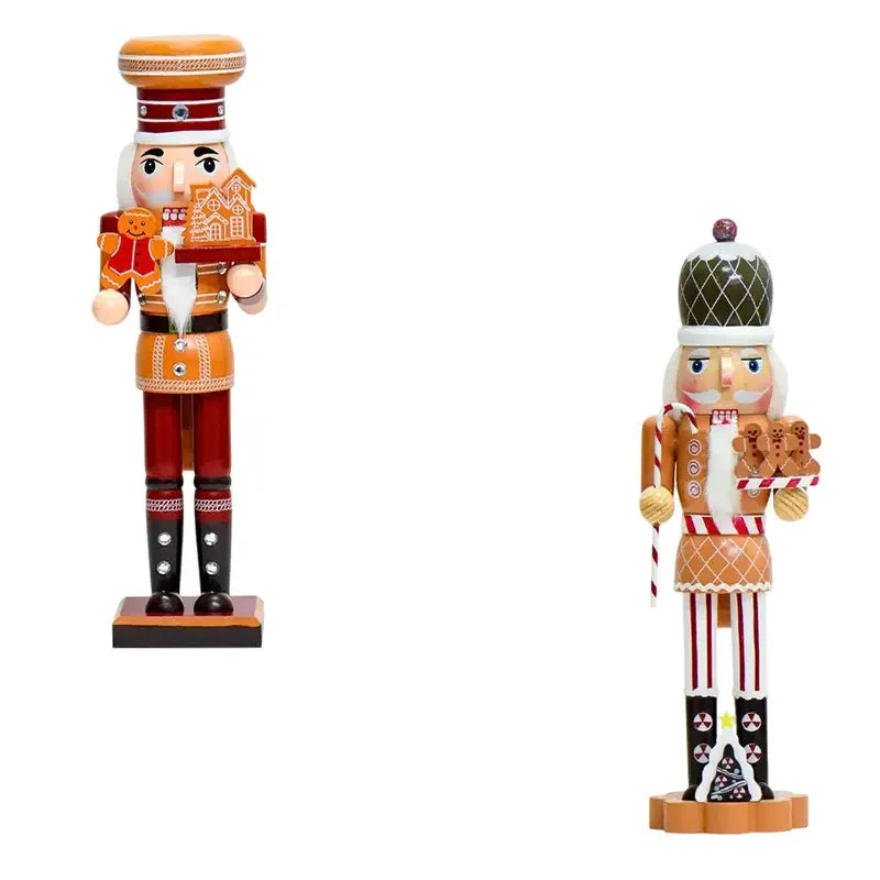 Boneco Quebra-Nozes do Chef de Gengibre - Tema de Pão de Gengibre Madeira Decoração