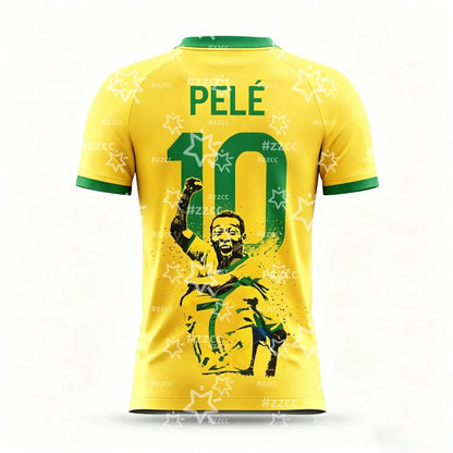 Camisa Pelé Brasil Camisa da Seleção Brasileira de Futebol, Verdes, Brasil Copa do Mundo