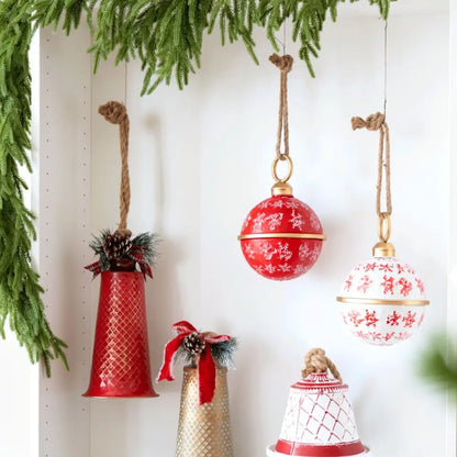 Sino de Ferro Forjado para Árvore de Natal Estilo Rústico
