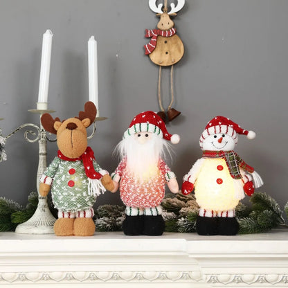 Ornamentos de boneco de neve de Natal, boneco de neve em pé, comprimento
