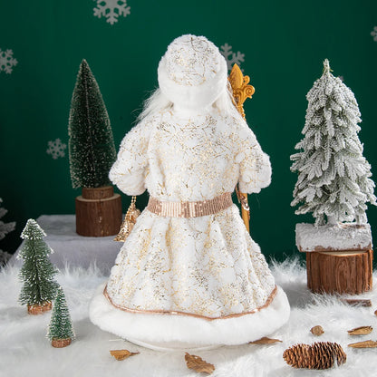 Papai Noel Grande Muñeco Cajado Azul Claro Figura do Papai Noel Ded Moroz Natalino