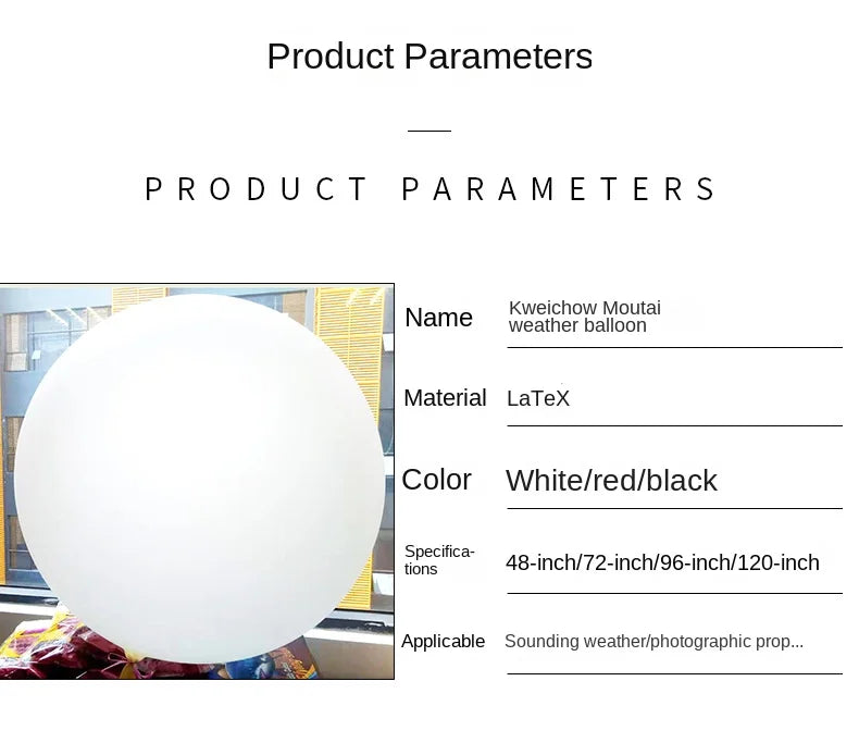 Balão meteorológico profissional Balões gigantes de 120 polegadas Balões decoração
