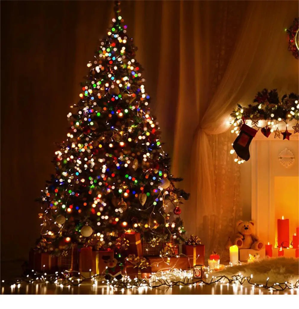 Guirlanda de Natal com luzes, Guirlanda de Natal Guirlanda de toque real de cedro dobrável