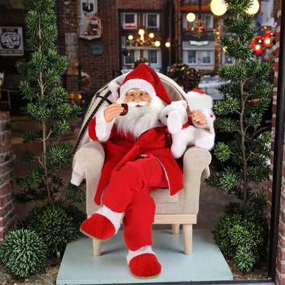 Papai Noel Decorativo Shopping Center Decoração Natalina Papai Noel Sentado Poltrona
