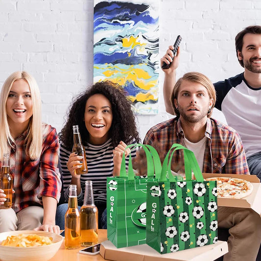 Bolsas Copa do Mundo De Tecido Não Tecido Com Tema Futebol, 5/10 Peças e Embalagem