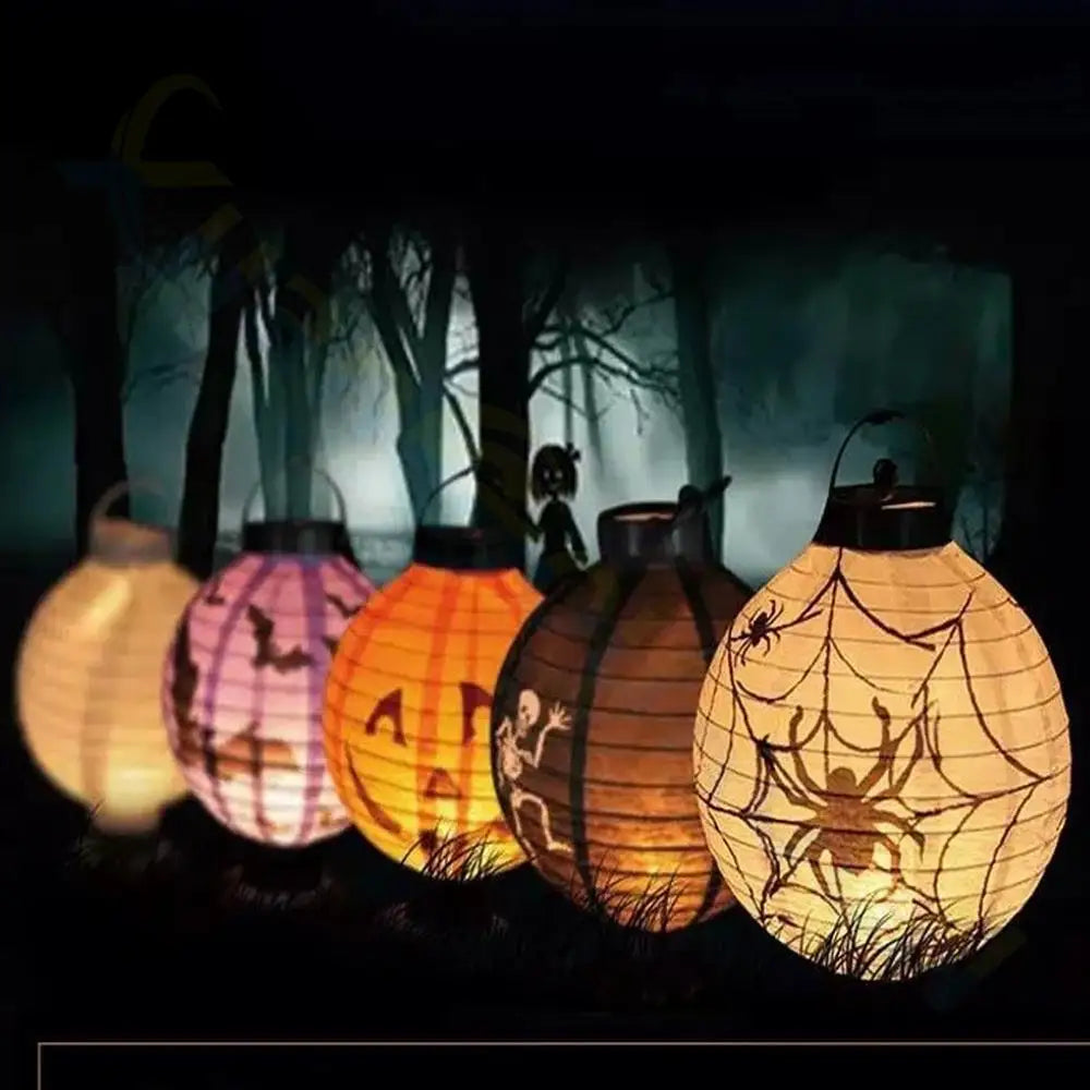 Lanterna de Papel LED 21cm Decoração de Halloween c/1 und - Aranha