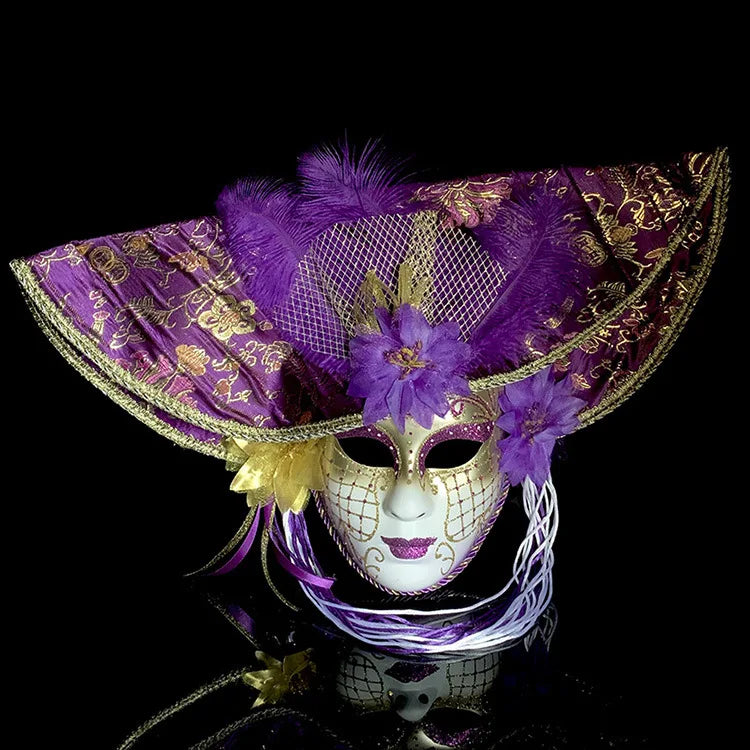 Máscara de baile de máscaras veneziana, máscara facial completa, máscara cosplay