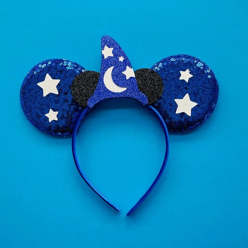 Tiaras Acessórios Disney orelha de rato com laço brilhante, Lantejoula de dupla celebração