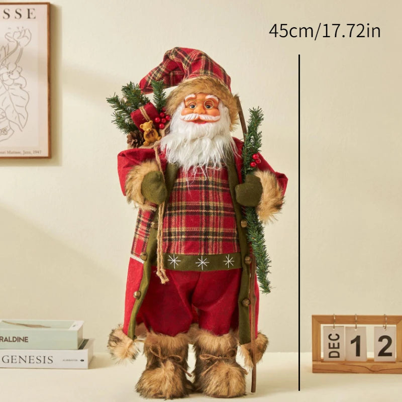 Enfeite Papai Noel Natal Estatuetas de Papai Noel | Figura de Natal de Papai Noel em pé