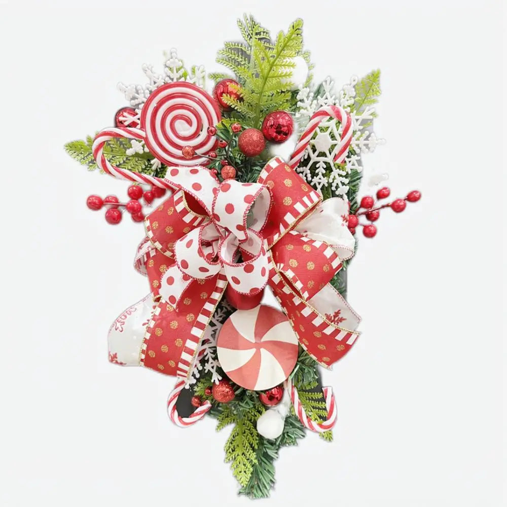 Guirlanda de Natal com Laço Vermelho/Branco e Decoração de Natal para shopping