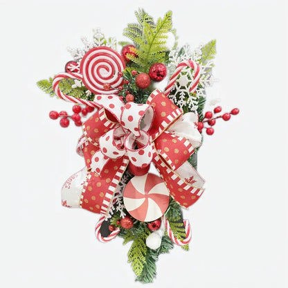 Guirlanda de Natal com Laço Vermelho/Branco e Decoração de Natal para shopping