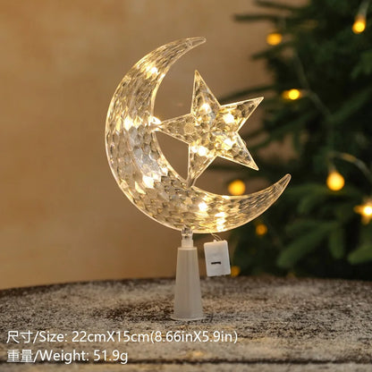 Estrela Ponteira para Árvore de Natal Colorida LED, 15 cm, Pisca-Pisca
