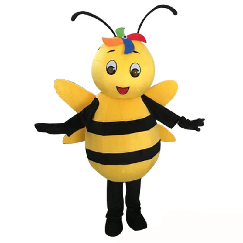Fantasia de mascote abelha inteligente tamanho adulto para homens e mulheres cabeça