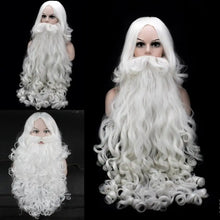 Carregar imagem no visualizador da galeria, Adultos Crianças Barba De Papai Noel Barba De Peruca De Papai Noel Barba Branca
