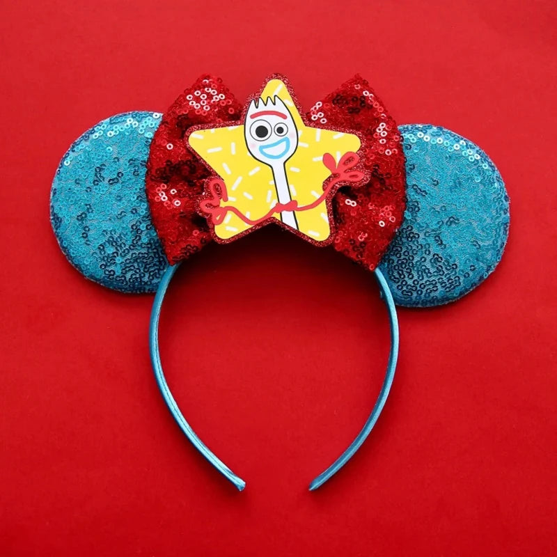 Tiaras Acessórios Disney orelha de rato com laço brilhante, Lantejoula de dupla celebração
