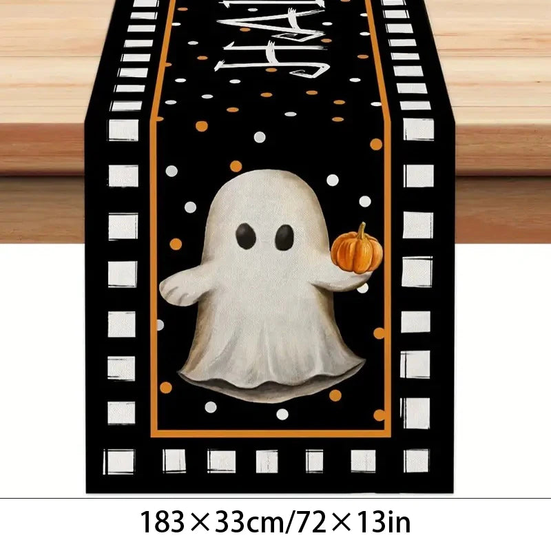 Montar Kit Decoração Festa Halloween: Painel Mesa + 4 Balões Metalizados +5 Bexigas